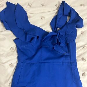 Boutique Blue Ruffle Dress
